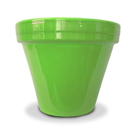 CERAMO Ceramo 202241 4.5 x 3.75 in. Powder Coated Ceramic Standard Flower Pot; Bright Green - Pack of 16 202241
